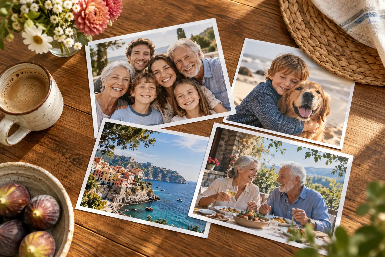 family memories displayed as printed photographs